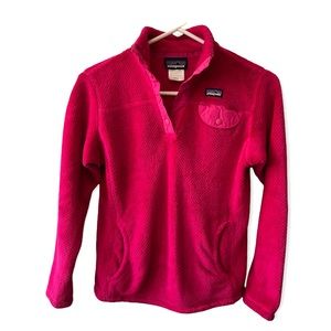 Girls Patagonia ReTool Snap T Pullover. Size L (12). Hot Pink